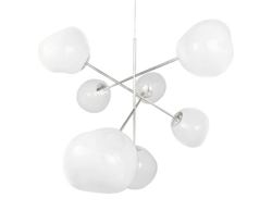 Melt duży żyrandol, opal/srebro